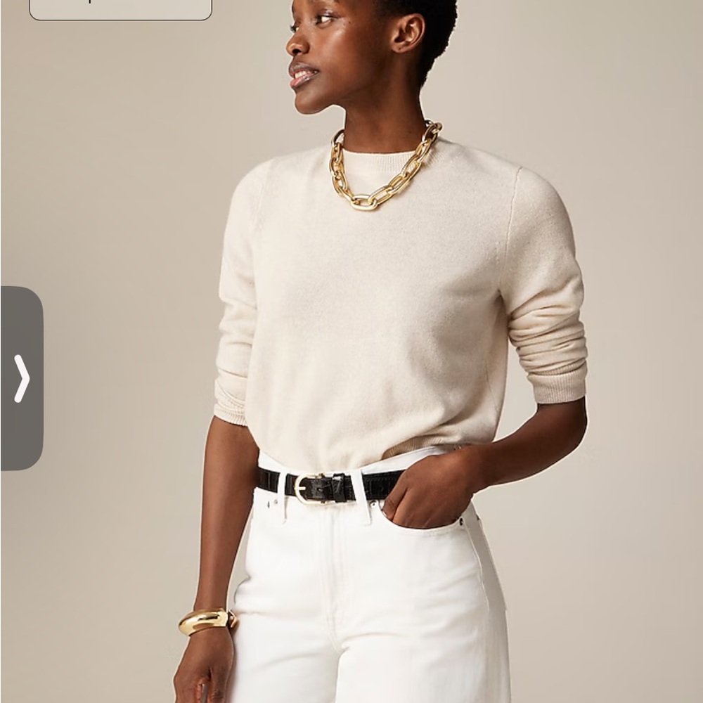 J. Crew Cashmere Classic-Fit Crewneck Sweater in Heather Natural